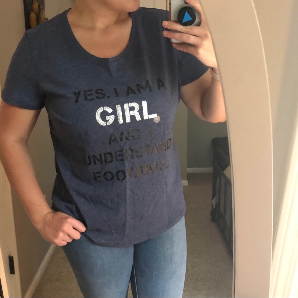 Cato Navy Football Glitter Tee Sz XL
